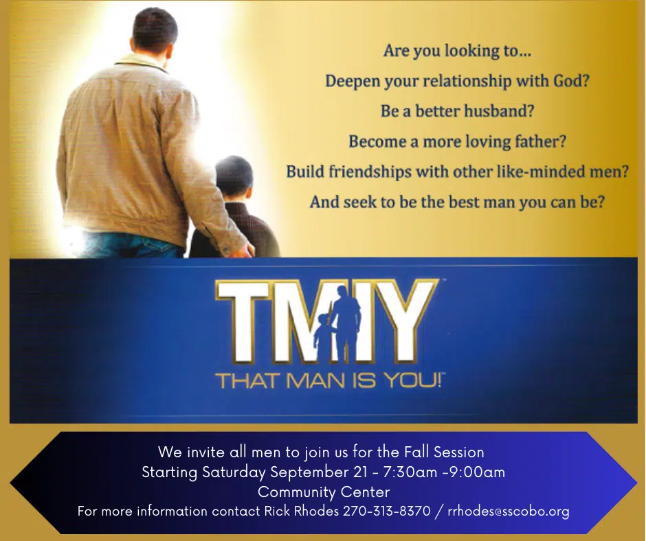 That Man is You – Starts September 21 – 7:30AM–9:00AM – St. Stephen Cathedral Community Center – For more information contact Rick Rhodes 270-313-8370.